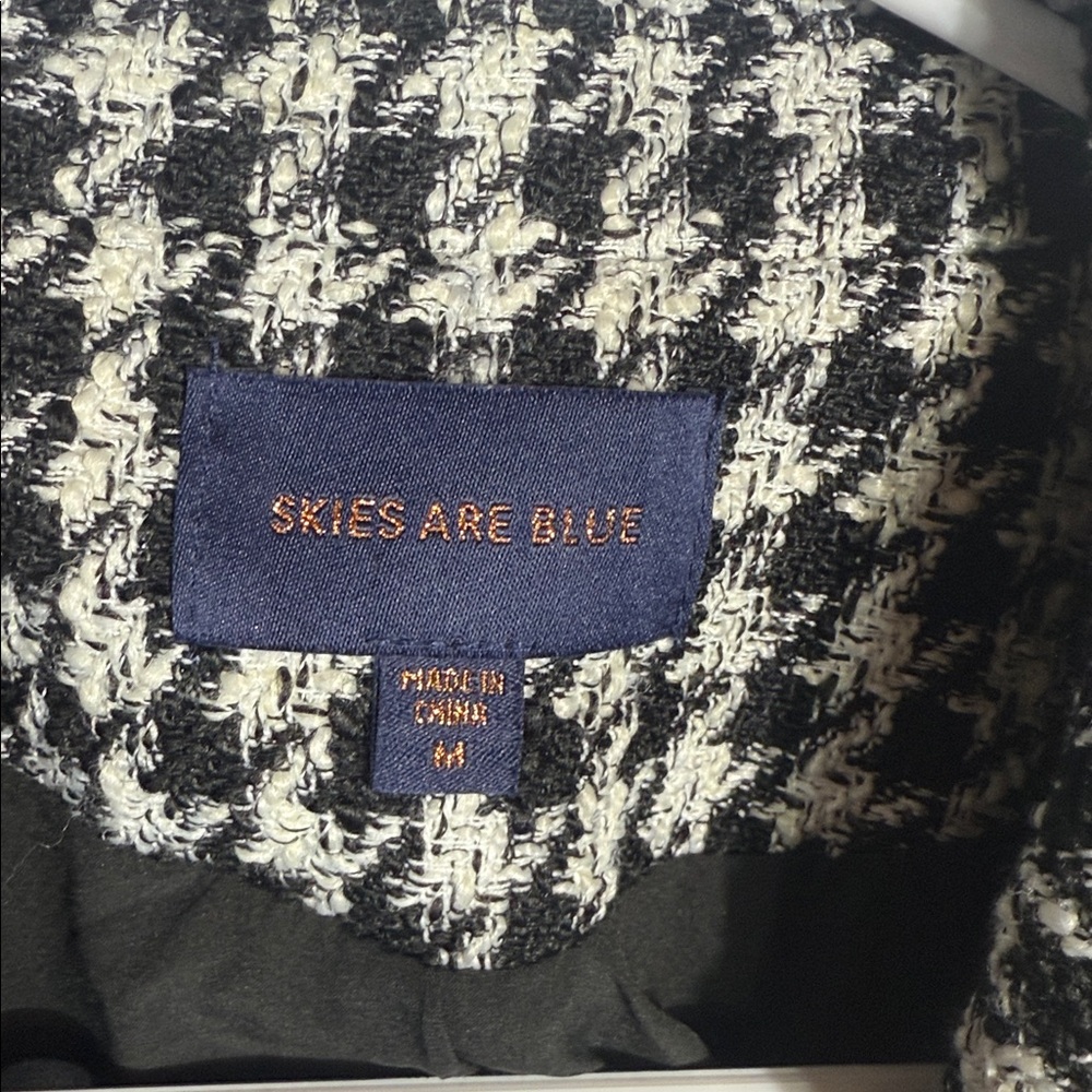 Skies Are Blue Fringed Houndstooth Blazer medium - Picture 4 of 11